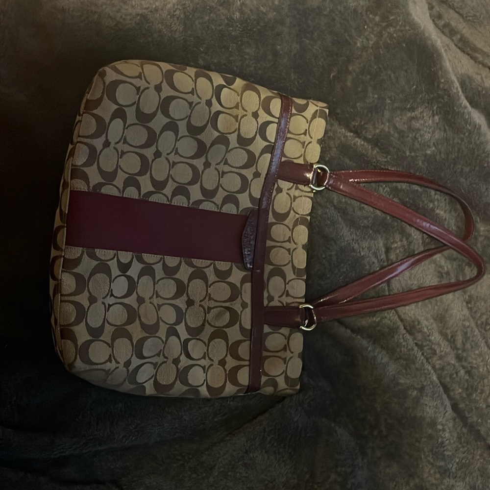 Coach Brown Tote Bag with Signature Monogram